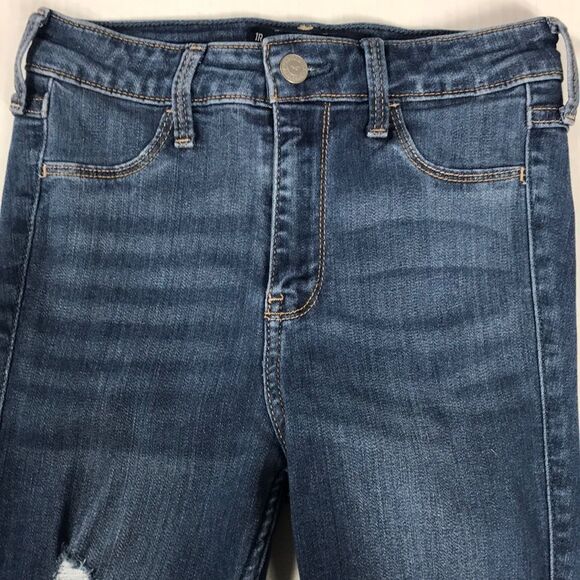 HOLLISTER High-Rise Jean Legging Sz 1 (25x28) Advanced Stretch Ripped Jeggings 4 - Picture 4 of 12
